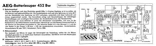 452Bw; AEG Radios Allg. (ID = 3101577) Radio