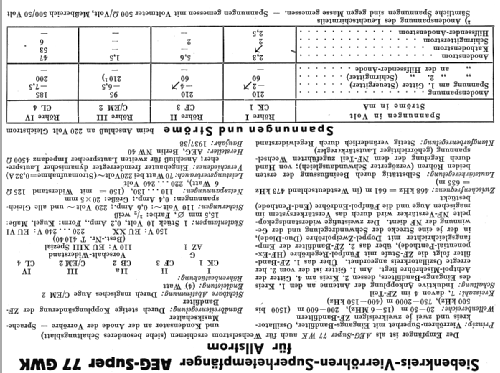 Super 77 GWK; AEG Radios Allg. (ID = 13293) Radio