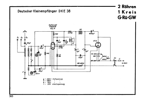 Deutscher Kleinempfänger 1938 DKE38; AEG Radios Allg. (ID = 3053741) Radio