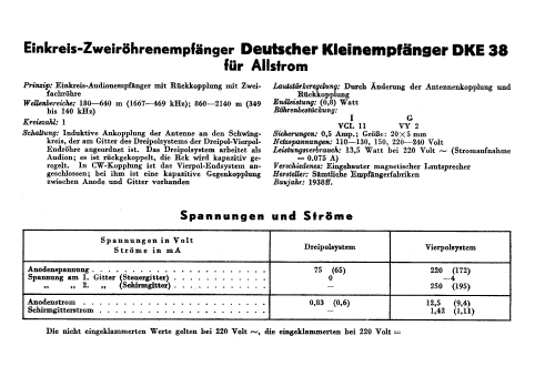 Deutscher Kleinempfänger 1938 DKE38; AEG Radios Allg. (ID = 3053742) Radio