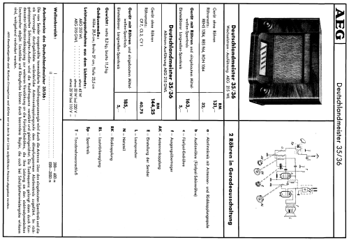 Deutschlandmeister 215WL; AEG Radios Allg. (ID = 102031) Radio