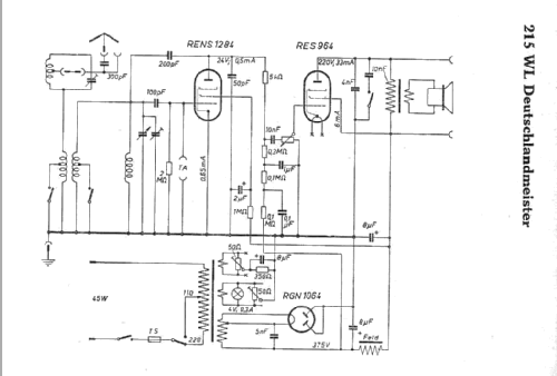 Deutschlandmeister 215WL; AEG Radios Allg. (ID = 5889) Radio