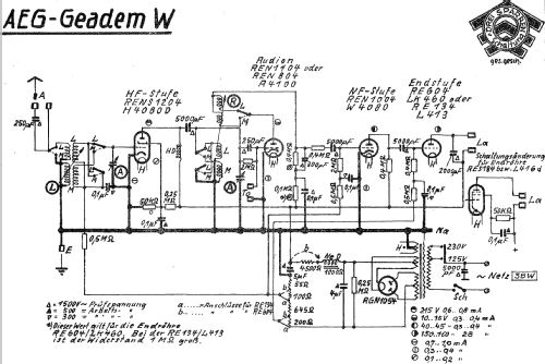 Geadem 33aw ; AEG Radios Allg. (ID = 844273) Radio