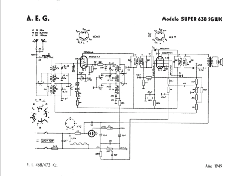 Sportsuper 638 SGWK ; AEG Radios Allg. (ID = 926174) Radio