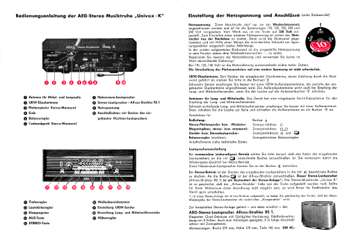 Univox K; AEG Radios Allg. (ID = 2700057) Radio