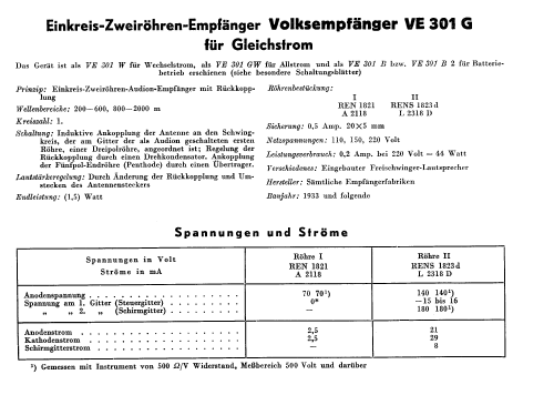 VE301G; AEG Radios Allg. (ID = 3060996) Radio