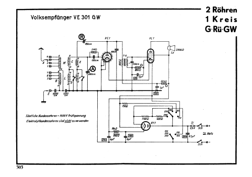 Volksempfänger VE301GW; AEG Radios Allg. (ID = 3061194) Radio