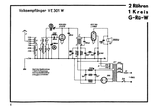 Volksempfänger VE301W; AEG Radios Allg. (ID = 3060063) Radio