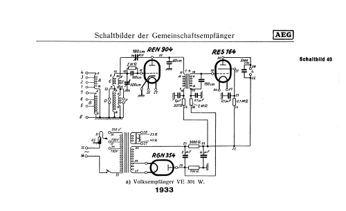 Volksempfänger VE301W; AEG Radios Allg. (ID = 3060067) Radio