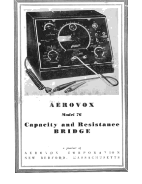 Capacitance-/Resistance-Bridge 76; Aerovox Wireless (ID = 2955388) Equipment