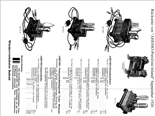 Ladegleichrichter AN10; Ahemo-Werkstätten; (ID = 2120868) Strom-V