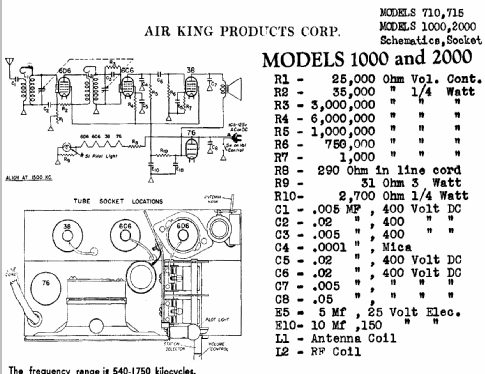 1000 ; Air King Products Co (ID = 478612) Radio