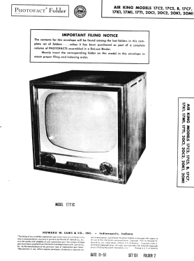 17M-1 Ch= 700-96; Air King Products Co (ID = 2975814) Télévision