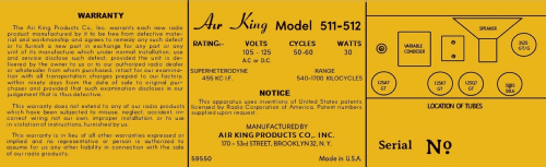 A-511 'Prince' Ch= 477; Air King Products Co (ID = 3046901) Radio