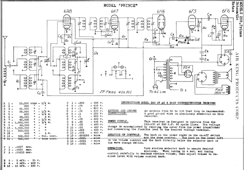 Prince 209 ; Air King Products Co (ID = 54064) Radio