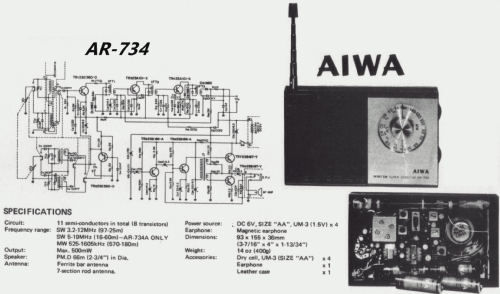 MW/SW Super Sensitive AR-734; Aiwa Co. Ltd.; Tokyo (ID = 1871351) Radio