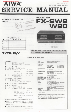 Stereo Double Cassette Deck FX-W20; Aiwa Co. Ltd.; Tokyo (ID = 3107820) Enrég.-R