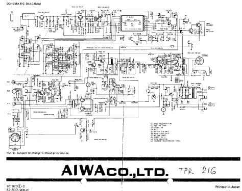 TPR-216-EE; Aiwa Co. Ltd.; Tokyo (ID = 1564659) Radio