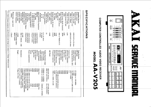 Stereo Receiver AA-V205; Akai Electric Co., (ID = 2489941) Radio