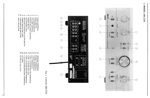 Stereo Integrated Amplifier AM-2250; Akai Electric Co., (ID = 1951714) Ampl/Mixer