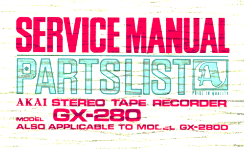 Stereo Tape Recorder GX-280; Akai Electric Co., (ID = 1628355) R-Player