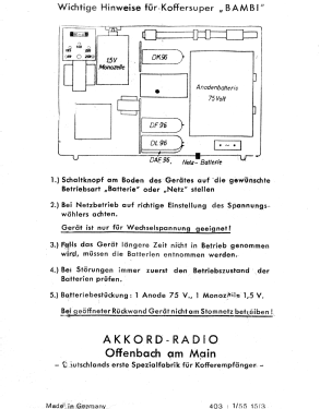 Bambi ML55; Akkord-Radio + (ID = 3115520) Radio