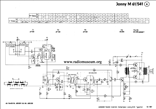 Jonny M61 541 A Gerät-Nr. 600001 bis 605000; Akkord-Radio + (ID = 39737) Radio