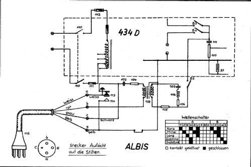 mit TR 434; Albis, Albiswerke AG (ID = 16300) Radio