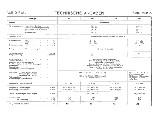 534; Albis, Albiswerke AG (ID = 2564716) Radio