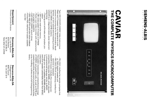 CAVIAR Microcomputer 260; Albis, Albiswerke AG (ID = 2316188) Computer & SPmodules