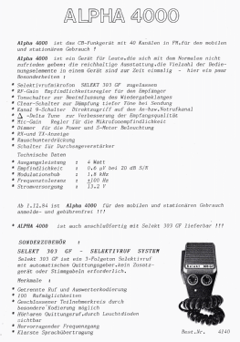 Alpha 4000 CB-Funk; Albrecht Marke, (ID = 2807872) Citizen