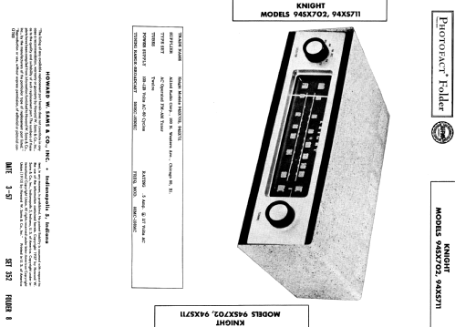 Knight 94SX711 ; Allied Radio Corp. (ID = 1863381) Radio