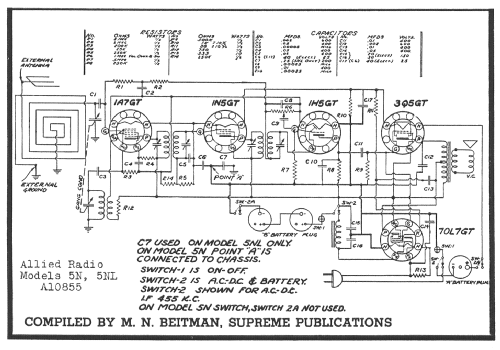 5NL; Allied Radio Corp. (ID = 54385) Radio