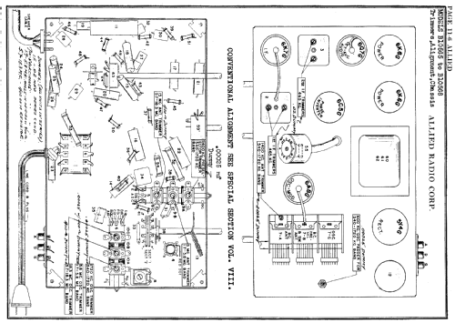 Knight 8 Tube AC Superhet B-10565 Code: Cleft; Allied Radio Corp. (ID = 159714) Radio