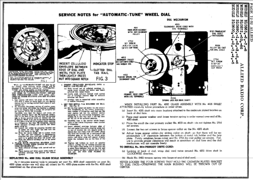 Knight 8 Tube AC Superhet B-10567 Code: Rotor; Allied Radio Corp. (ID = 159722) Radio