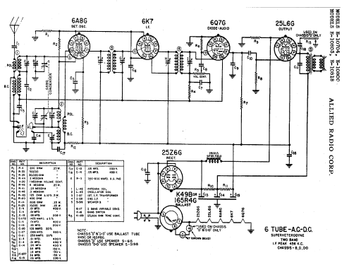 E-10704 B; Allied Radio Corp. (ID = 283613) Radio