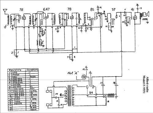 F-9551 ; Allied Radio Corp. (ID = 282971) Radio