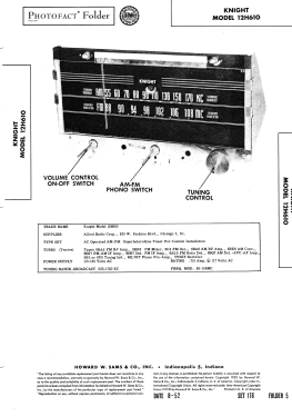 Knight 12H610; Allied Radio Corp. (ID = 3080390) Radio