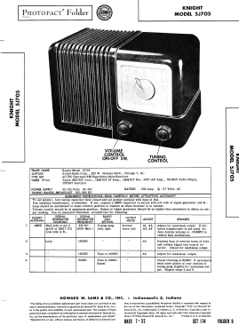 Knight 5J705; Allied Radio Corp. (ID = 3076365) Radio