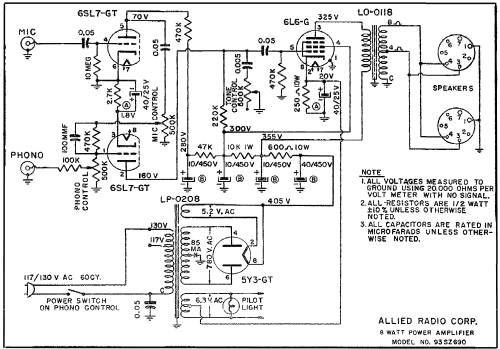 Knight 93-SZ-690; Allied Radio Corp. (ID = 769309) Ampl/Mixer