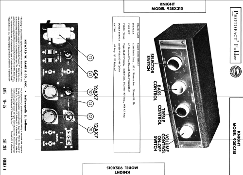 Knight 93SX315; Allied Radio Corp. (ID = 2650466) Ampl/Mixer