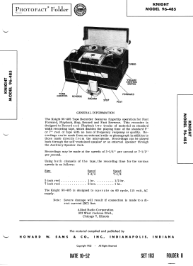 Knight 96-485; Allied Radio Corp. (ID = 3100513) R-Player