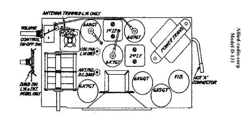 Knight D-131 Auto Radio; Allied Radio Corp. (ID = 278455) Radio