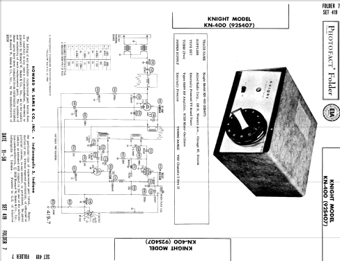 Knight TV Audio Tuner KN-400 Ch= 92S407; Allied Radio Corp. (ID = 769000) Converter