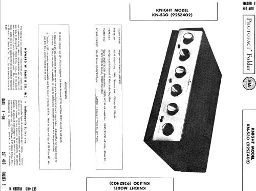 Knight KN-530 Ch= 92SZ402; Allied Radio Corp. (ID = 810302) Ampl/Mixer