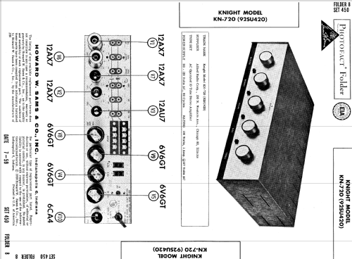 Knight Bantam Stereo Amplifier KN-720 Ch= 92SU420; Allied Radio Corp. (ID = 647300) Ampl/Mixer