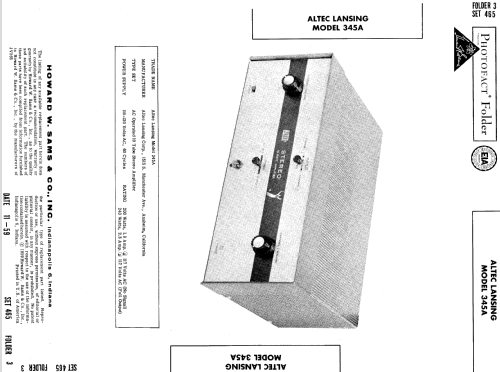 345A ; Altec Lansing Corp.; (ID = 608904) Ampl/Mixer