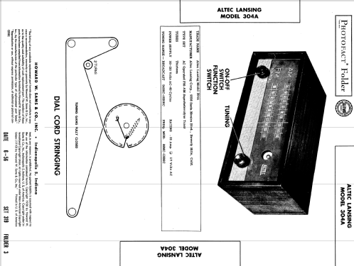 AM/FM Mono Tuner 304A; Altec Lansing Corp.; (ID = 1974149) Radio