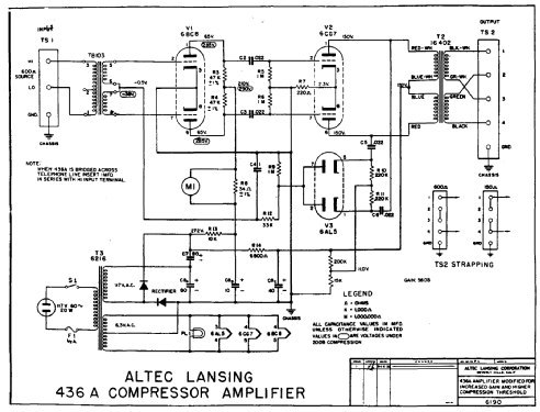 Compressor Amplifier 436A; Altec Lansing Corp.; (ID = 3072060) Ampl/Mixer