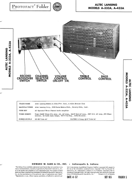 Power Amplifier A-333A; Altec Lansing Corp.; (ID = 3043025) Ampl/Mixer